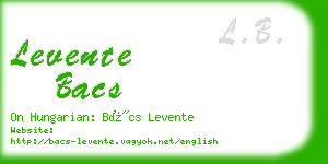levente bacs business card